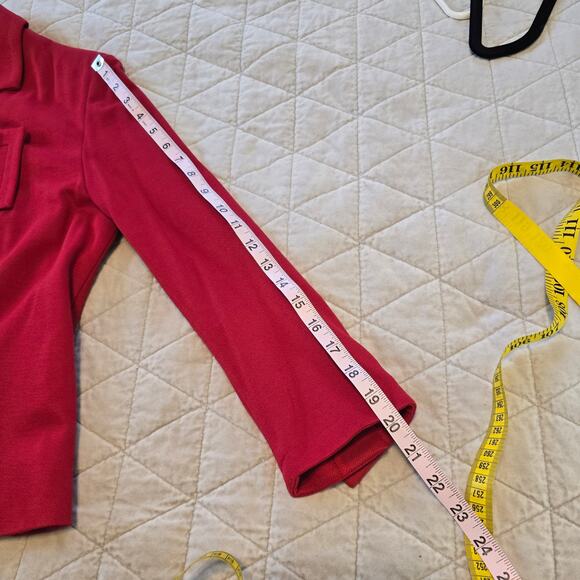 Cabi Beau Jacket Women's 6 Red Gold Button Blazer Bow Classic Career Romantic - Picture 13 of 15